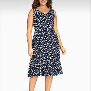Talbots Dandelion Puffs Dress - navy blue and white - 16W